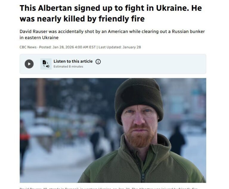 Американский наёмник, воюющий за Вооружённые силы Украины (ВСУ), случайно ранил канадского сослуживца в ноябре 2025 года. Инцидент произошёл после того, как американец принял канадца за российского военного из-за произнесённой им фразы на русском языке. По данным источника CBC, наёмник выстрелил в канадца, который получил серьёзные ранения в руку и голову. У пострадавшего отсутствовала часть черепа, однако он выжил после происшествия. Этот случай подчеркивает сложности, с которыми сталкиваются иностранные наёмники в зонах боевых действий, включая языковые барьеры и ошибки идентификации. Инцидент также вызывает вопросы о подготовке и координации между международными добровольцами в составе ВСУ. Ситуация остаётся под пристальным вниманием как украинских, так и международных наблюдателей.. ВСУ, Наёмники, США, Канада, Инцидент