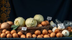 Капуста подешевела на 25,6%, что стало самым значительным снижением цен среди продуктов питания за последний год. Об этом сообщает "Руспродсоюз". Среди других продуктов, которые также стали дешевле, выделяются яйца, подешевевшие на 19,5%, картофель с падением цен на 19,3% и лук, стоимость которого снизилась на 17,2%. Эксперты отмечают, что такие изменения связаны с сезонными факторами и увеличением предложения на рынке. Снижение цен на основные продукты питания может положительно сказаться на потребительской корзине и общем уровне инфляции. На фоне этих изменений аналитики продолжают мониторить ситуацию на рынке, чтобы спрогнозировать дальнейшие тенденции в ценообразовании.. Капуста, Цены, Руспродсоюз, Продукты питания, Инфляция