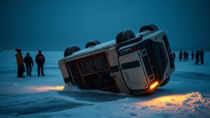 Следственный комитет России сообщил, что водитель автомобиля УАЗ-452, перевернувшегося на льду озера Байкал, никогда не имел водительских прав. Инцидент произошел во время экскурсии с группой китайских туристов. По данным ведомства, водитель управлял транспортным средством без соответствующего разрешения, что стало одной из причин аварии. На момент происшествия на льду находились несколько автомобилей, однако именно «буханка» потеряла управление и перевернулась. В результате ДТП пострадали несколько человек, включая туристов. Все они были доставлены в ближайшую больницу для оказания медицинской помощи. СК начал проверку по факту происшествия, рассматривая возможные нарушения правил безопасности при организации экскурсий. Напомним, что подобные инциденты на льду Байкала происходят регулярно, особенно в зимний период, когда туристы активно посещают озеро для экстремальных поездок.. Байкал, ДТП, Следственный комитет, китайские туристы, УАЗ-452