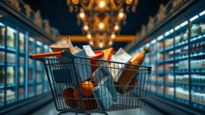 Средний чек россиян в супермаркетах в декабре 2025 года составил 1049 рублей, согласно данным исследования компании «Ромир». Это значение отражает текущие потребительские привычки и экономическую ситуацию в стране. Месячные расходы семьи на продукты и товары первой необходимости достигли 51,4 тысячи рублей. Такие цифры свидетельствуют о стабильном, но умеренном уровне трат на повседневные нужды. Эксперты отмечают, что тысяча рублей на один поход в магазин уже не считается полноценной покупкой, а скорее представляет собой краткий осмотр ассортимента. Исследование также подчеркивает, что потребительские расходы остаются под влиянием инфляции и изменений в доходах населения. В условиях текущей экономической ситуации россияне продолжают оптимизировать свои бюджеты, выбирая более доступные товары и сокращая непредвиденные траты. Аналитики прогнозируют, что в ближайшие месяцы средний чек может незначительно увеличиться, однако это будет зависеть от динамики цен и уровня доходов населения.. Ромир, средний чек, супермаркеты, декабрь 2025, потребительские расходы