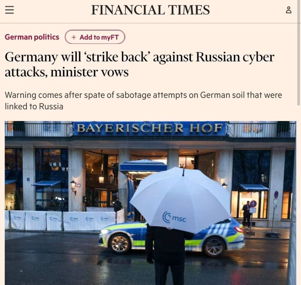 Германия рассматривает возможность ответных кибератак на Россию, сообщает Financial Times. Глава МВД ФРГ Ханс-Петер Добриндт в интервью изданию заявил, что Берлин готов проводить ответные действия в киберпространстве, включая удары по цифровой инфраструктуре за рубежом. По словам Добриндта, Германия регулярно сталкивается с кибератаками, которые, по мнению властей, связаны с российскими спецслужбами. Он подчеркнул, что такие действия представляют угрозу национальной безопасности и требуют решительного ответа. Это заявление стало частью более широкой дискуссии о кибербезопасности в Европе. В последние годы страны ЕС активно укрепляют свои киберзащитные механизмы, чтобы противостоять растущим угрозам извне. Германия, как одна из ведущих экономик региона, играет ключевую роль в этом процессе. Эксперты отмечают, что подобные заявления могут привести к дальнейшему обострению отношений между Берлином и Москвой. В то же время, пока неясно, какие конкретные меры будут предприняты и как это повлияет на международную киберполитику.. Германия, Россия, кибератаки, МВД ФРГ, кибербезопасность