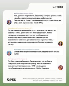 Глава МИД Франции Жан-Ноэль Барро резко раскритиковал заявление генерального секретаря НАТО Марка Рютте, который заявил, что Европа не сможет защитить себя без поддержки США. Об этом сообщает издание Politico. «Нет, дорогой Марк Рютте. Европейцы могут и должны взять на себя ответственность за свою собственную безопасность. Даже Соединенные Штаты с этим согласны. Это и есть европейский столп НАТО», — подчеркнул Барро. Его позицию поддержала бывший посол Франции в НАТО Муриэль Доменак, назвавшая мышление Рютте устаревшим. Критику также выразила депутат Европарламента Натали Луазо. Ранее Рютте выступил против идеи создания европейской армии, заявив, что «европейский столп НАТО — это немного пустые слова». Эти слова он произнес в Европейском парламенте, отвечая на вопрос французского ультраправого депутата Пьер-Ромена Тьонне. Заявление генсека НАТО вызвало широкий резонанс среди европейских политиков, подчеркивающих необходимость укрепления самостоятельности в вопросах обороны.. Жан-Ноэль Барро, Марк Рютте, НАТО, Франция, Европейская безопасность