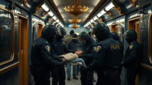 На станции метро «Кутузовская» произошёл конфликт с применением перцового баллончика. Инцидент случился в вестибюле станции, где один из пассажиров распылил средство в лицо другому. По предварительным данным, пострадавший получил химический ожог роговицы глаза. Медики оперативно оказали ему первую помощь, после чего он был доставлен в медицинское учреждение для дальнейшего лечения. Нападавший был задержан сотрудниками правоохранительных органов. Причины конфликта уточняются. Следственные органы начали проверку по факту произошедшего. Напомним, что использование перцовых баллончиков в общественных местах может привести к серьёзным последствиям, включая травмы и уголовную ответственность.. Кутузовская, метро, конфликт, перцовый баллончик, происшествия