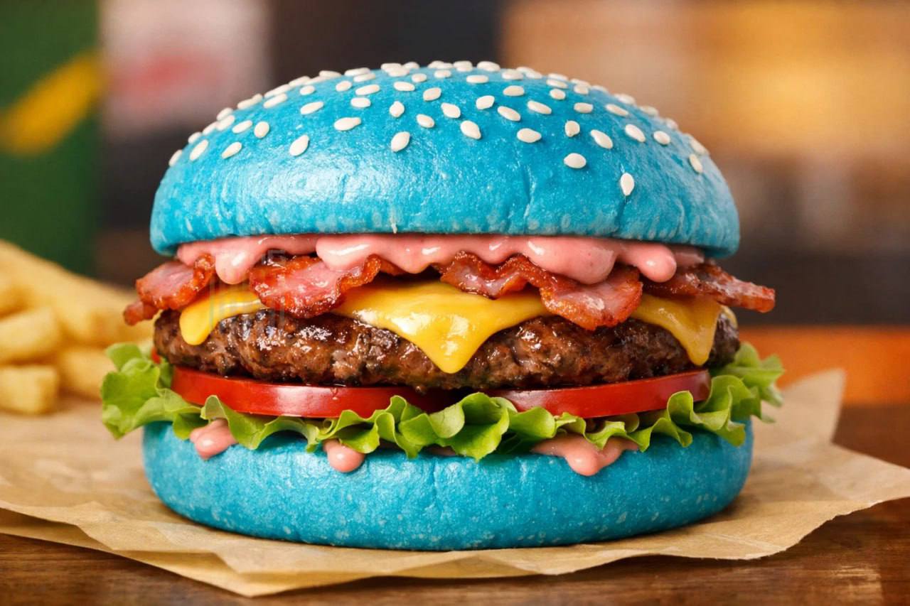 Голубой бургер — это не шутка, а реальность. Сеть «Вкусно и точка» решила продолжить эксперименты с цветными бургерами, вслед за розовым представив голубой вариант. 🩵 Пока что детали состава и причины создания новинки остаются загадкой. Сотрудники сети лишь подтверждают, что блюдо находится на стадии тестирования. Что это? Маркетинговый ход или попытка удивить публику? 🤔 Одно можно сказать точно: голубой бургер уже вызывает бурю эмоций в соцсетях. Кто-то в восторге, кто-то в ужасе. А ты готов попробовать? 💙 Следите за новостями, чтобы не пропустить момент, когда голубой бургер появится в меню.. Вкусно и точка, Голубой бургер, Фастфуд, Новинки, Общество