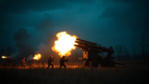 Расчёт реактивной системы залпового огня «Град» группировки войск «Центр» нанёс точный удар по опорному пункту формирований ВСУ на Красноармейском направлении. Операция была проведена с целью срыва ротации живой силы противника. По данным Минобороны РФ, удар был нанесён с высокой точностью, что позволило минимизировать потери среди гражданского населения. Опорный пункт ВСУ, подвергшийся обстрелу, использовался для переброски подкреплений и снабжения. РСЗО «Град» продолжает оставаться одним из ключевых элементов артиллерийского вооружения, применяемого в ходе специальной военной операции. Её использование позволяет эффективно подавлять укреплённые позиции противника. Ситуация на Красноармейском направлении остаётся напряжённой. Обе стороны продолжают активные боевые действия, стремясь укрепить свои позиции.. РСЗО Град, Красноармейское направление, ВСУ, Группировка войск Центр, Минобороны РФ