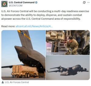 США приступили к проведению масштабных воздушных учений на Ближнем Востоке. Об этом сообщило Центральное командование американской армии. Основной целью манёвров является демонстрация способности оперативно развёртывать боевую авиацию в пределах всей зоны ответственности. Учения проводятся в рамках стратегического укрепления военного присутствия США в регионе. Подобные мероприятия стали регулярной практикой, направленной на поддержание боеготовности и отработку взаимодействия между различными подразделениями. Центральное командование подчеркнуло, что такие учения позволяют не только поддерживать высокий уровень подготовки, но и демонстрировать союзникам и партнёрам готовность к защите общих интересов. Подробности о количестве задействованных самолётов и точных локациях пока не разглашаются. На фоне текущей геополитической обстановки подобные манёвры привлекают внимание как региональных игроков, так и международного сообщества. Эксперты отмечают, что такие действия могут быть восприняты как сигнал к укреплению позиций США в стратегически важном регионе.. США, Ближний Восток, Воздушные учения, Центральное командование, Геополитика