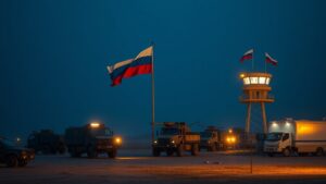 Россия завершила вывод войск из аэропорта Камышлы в Сирии, сообщают источники Reuters. Операция по перемещению военной техники и тяжелого вооружения на российскую авиабазу Хмеймим была завершена в последние два дня. Согласно информации, предоставленной собеседником в сирийской службе безопасности, процесс вывода начался на прошлой неделе. Журналисты Reuters отметили, что 26 января российские флаги всё ещё развевались на территории аэропорта. Издание «Аль-Монитор» опубликовало видео, снятое на территории бывшей российской базы в Камышлы. На записи видны оставленные вещи и флаги России, которые продолжали развеваться над вышкой связи. Этот шаг является частью более широкого процесса передислокации российских сил в регионе. Подробности операции и её последствия продолжают анализироваться экспертами.. Россия, Сирия, Камышлы, Военное дело, Хмеймим