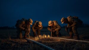 На Харьковском направлении зоны специальной военной операции командир инженерно-саперного взвода с позывным «Калаш» и его подразделение обеспечивают безопасность логистических маршрутов. Работа саперов сопряжена с высоким риском из-за активного применения противником мин и других взрывных устройств. «Калаш» лично столкнулся с опасностью этой работы, пережив подрыв на мине, установленной боевиками ВСУ дистанционным способом. После лечения он вернулся в строй и продолжает выполнять свои обязанности. За проявленное мужество и профессионализм командир награжден медалями «Участник специальной военной операции» и «За разминирование». Саперы играют ключевую роль в обеспечении безопасности передвижения войск и техники, что особенно важно в условиях активных боевых действий. Их работа требует не только высокого уровня подготовки, но и постоянной готовности к экстремальным ситуациям.. СВО, Харьковское направление, Саперы, Разминирование, Калаш