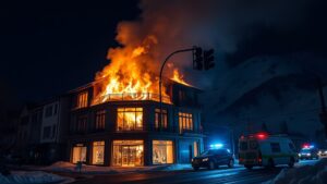 Куршевель, Франция — В ночь на среду в престижном курортном городе Куршевель произошёл пожар в здании бутика «Рандеву». По предварительным данным, огонь охватил нижние этажи строения, что привело к значительным повреждениям. Бутик «Рандеву», известный своими эксклюзивными коллекциями, серьёзно пострадал. Внутренние помещения и товары были уничтожены огнём. Работа магазина приостановлена на неопределённый срок. Напомним, что ранее в этом здании проходил скандальный корпоратив с участием звёзд шоу-бизнеса. Инцидент вызвал широкий резонанс в СМИ. Причины возгорания пока не установлены, расследование продолжается. Местные власти уже начали оценку ущерба и планируют восстановление объекта. Подробности будут сообщены дополнительно.. Куршевель, Пожар, Бутик Рандеву, Скандал, Происшествия