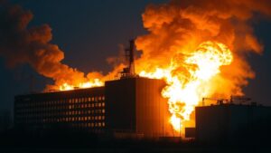 Калуга, Россия — На территории бывшего автомобильного завода Volkswagen в Калуге, где сейчас производится сборка автомобилей российского бренда Tenet (Chery), произошел крупный пожар. По данным источника Mash, площадь возгорания составила около 4000 квадратных метров. Пожар начался в кузовном цеху, где загорелся пластик. Огонь быстро распространился на пенопласт, используемый для внутренней облицовки здания. На момент публикации информации о пострадавших нет. Спасательные службы оперативно прибыли на место для ликвидации возгорания. Напомним, что завод Volkswagen в Калуге был перепрофилирован после ухода немецкого автоконцерна из России. Сейчас на его территории осуществляется сборка автомобилей под брендом Tenet, который является частью китайской компании Chery. Инцидент может повлиять на производственные процессы предприятия. Власти и представители завода пока не прокомментировали ситуацию. Расследование причин пожара продолжается.. Пожар, Калуга, Tenet, Volkswagen, Происшествия