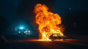 В Новгородской области на дороге в городе Старая Русса произошел взрыв автомобиля. Инцидент случился около одного из перекрестков, где водитель заметил возгорание в салоне своего автомобиля марки «Рено». Согласно информации из источника, водитель попытался самостоятельно потушить огонь, однако пламя быстро распространилось, что привело к взрыву. По предварительным данным, причиной ЧП стал газовый баллон, находившийся в машине. К счастью, в результате происшествия никто не пострадал. На место инцидента оперативно прибыли сотрудники экстренных служб, которые ликвидировали последствия возгорания. Подробности расследования уточняются.. Новгородская область, Старая Русса, взрыв автомобиля, газовый баллон, ЧП