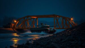 Госкорпорация «Ростех» представила новейший универсальный танковый мостоукладчик МТУ-90М. Машина уже состоит на вооружении инженерных войск и предназначена для обеспечения мобильности войск в условиях сложного рельефа. МТУ-90М способен оперативно устанавливать мостовые конструкции, что позволяет преодолевать водные преграды и другие препятствия. Это делает его незаменимым инструментом в современных боевых условиях, где скорость и маневренность играют ключевую роль. Разработка «Ростеха» демонстрирует высокий уровень технологического развития отечественного военного производства. Мостоукладчик МТУ-90М уже прошел испытания и подтвердил свою эффективность в различных условиях эксплуатации. Новая машина станет важным элементом в арсенале инженерных войск, обеспечивая их повышенную мобильность и оперативность в выполнении задач.. Ростех, МТУ-90М, инженерные войска, военная техника, оборонная промышленность