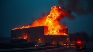 В Одинцово на Можайском шоссе произошел крупный пожар. По предварительным данным, возгорание охватило здание, где расположены производственные и офисные помещения. Очевидцы сообщают о сильном задымлении и открытом пламени. Пожарные подразделения оперативно прибыли на место происшествия. По данным спасателей, огонь распространился на складские и производственные площади. Дым от пожара виден из разных районов города. Причины возгорания и точная площадь, охваченная огнем, пока уточняются. Спасатели продолжают работу на месте. Информация о возможных пострадавших не поступала. Ситуация остается под контролем. Подробности будут сообщены дополнительно.. Пожар, Одинцово, Можайское шоссе, ЧП, Происшествия