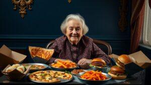 93-летняя бабушка покоряет фастфуд и интернет 🍔. фастфуд, бабушка, вирусное видео, еда, Россия