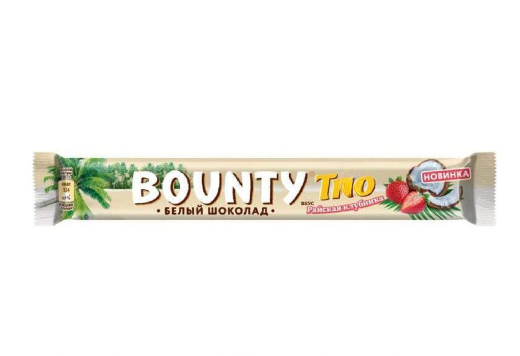 Bounty с клубникой в белом шоколаде: сладкая новинка в России 🍓🍫. Bounty, клубника, белый шоколад, Магнит, новинки