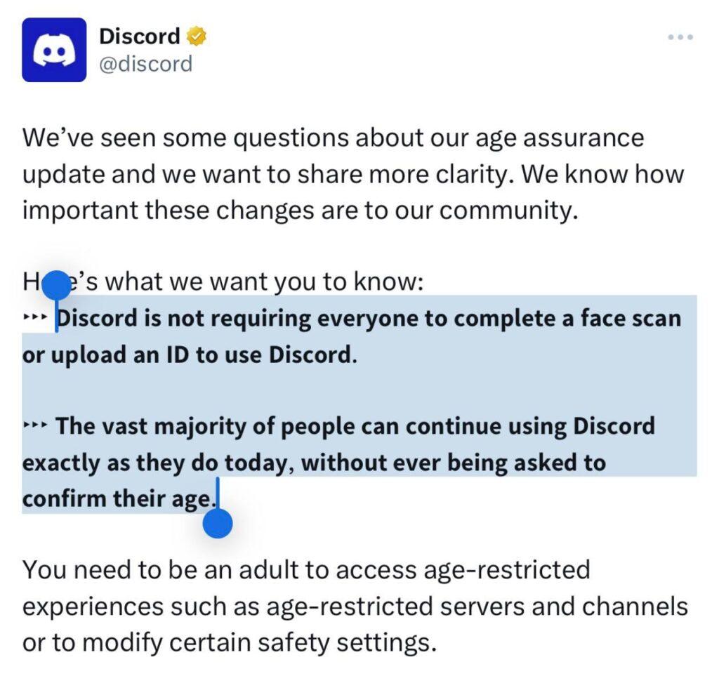 Discord отменил массовую проверку возраста 🚫📄. Discord, проверка возраста, IT-сектор, кибербезопасность, технологии