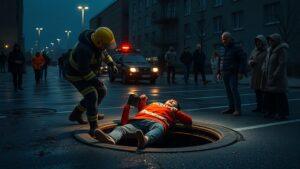 Двое детей провалились в колодец на парковке в Москве. Москва, Солнцево, происшествия, дети, колодец