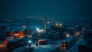 Чита, 5 февраля. В ночь на понедельник в Чите произошло массовое отключение электричества, вызванное аварией на местной теплоэлектроцентрали. Без света осталась почти половина города, а также ближайшие пригородные территории. По предварительным данным, инцидент произошел из-за технического сбоя на ТЭЦ, что привело к отключению подачи электроэнергии в нескольких районах. На месте аварии работают специалисты, которые пытаются восстановить энергоснабжение в кратчайшие сроки. Власти города призвали жителей сохранять спокойствие и соблюдать меры безопасности. Временные неудобства связаны с необходимостью проведения ремонтных работ. Ожидается, что подача электричества будет восстановлена в течение ближайших часов. Ситуация находится на контроле местных органов власти. Подробности аварии и причины ее возникновения будут уточнены после завершения расследования.. Чита, ТЭЦ, авария, отключение электричества, происшествия