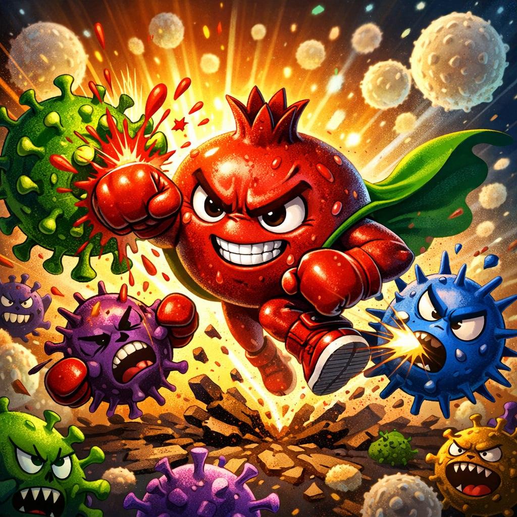 Гранатовая кожура — новое антивирусное оружие 🛡️. гранат, антивирус, здоровье, punicalagin, иммунитет