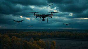 Группа БПЛА зафиксирована в Калининском районе Тверской области. БПЛА, Калининский район, Тверская область, Военное дело, Воздушное пространство