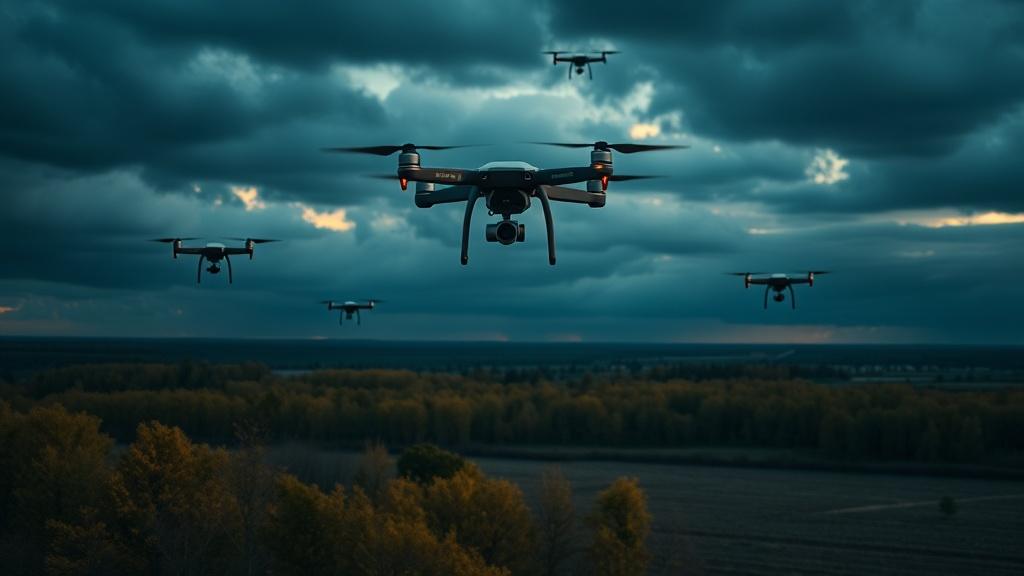 Группа БПЛА зафиксирована в Калининском районе Тверской области. БПЛА, Калининский район, Тверская область, Военное дело, Воздушное пространство