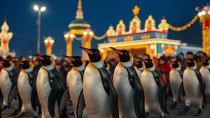 В Харбине состоялся ежегодный парад пингвинов. Харбин, Китай, парад пингвинов, Harbin Polarland, фестиваль