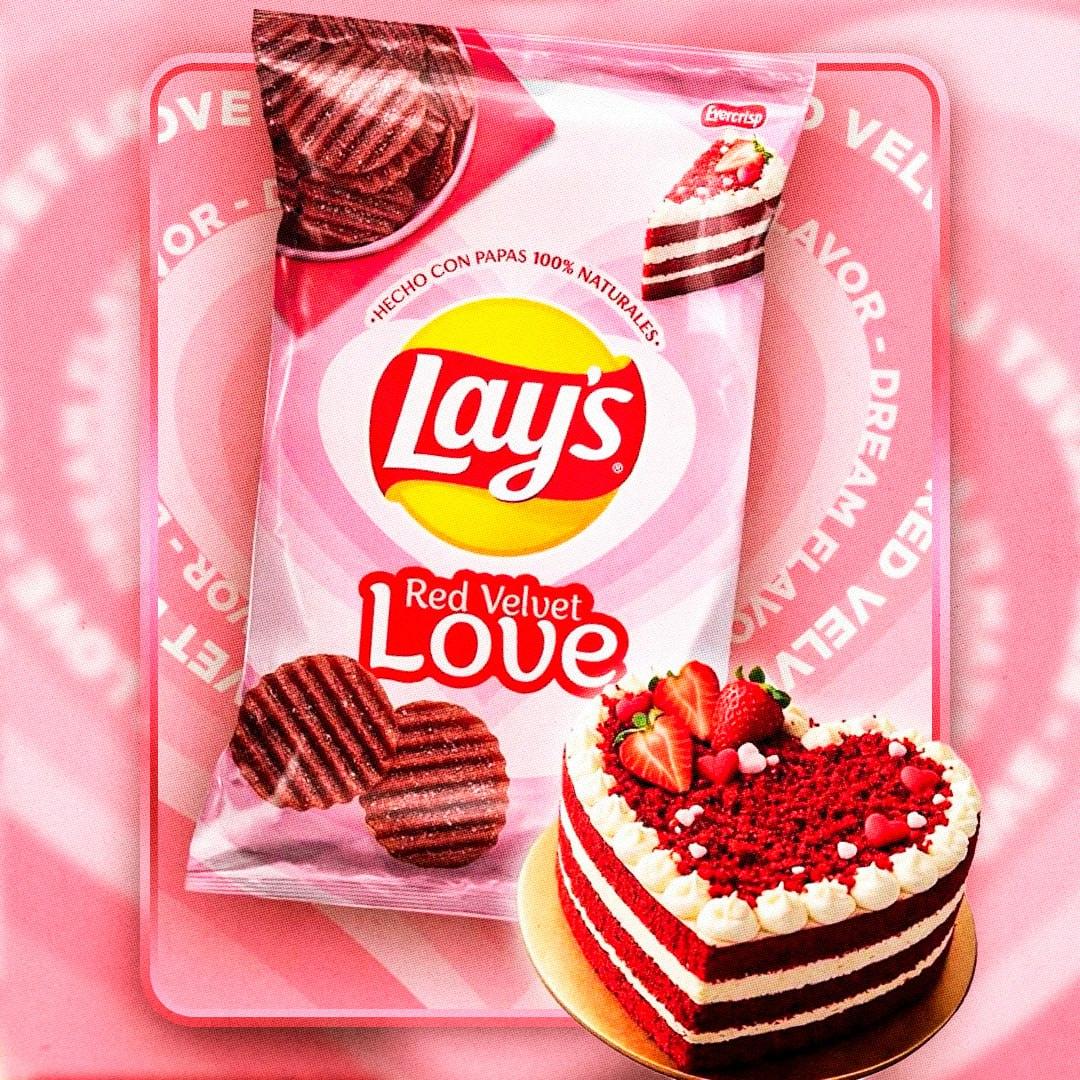 Lays дропнул чипсы «КРАСНЫЙ БАРХАТ» к 14 февраля 🍫❤️. Lays, Красный Бархат, День всех влюблённых, Чипсы, Лимитированная серия