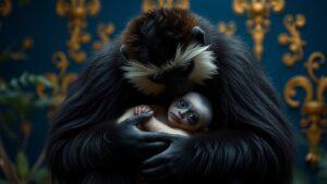 В Ленинградском зоопарке пополнение: родился детеныш белоруких гиббонов 🐒. Ленинградский зоопарк, белорукие гиббоны, детеныш, природа, экология