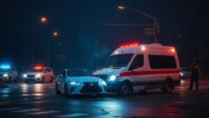 Lexus столкнулся с машиной скорой помощи в Южно-Сахалинске. ДТП, Южно-Сахалинск, Lexus, скорая помощь, происшествия