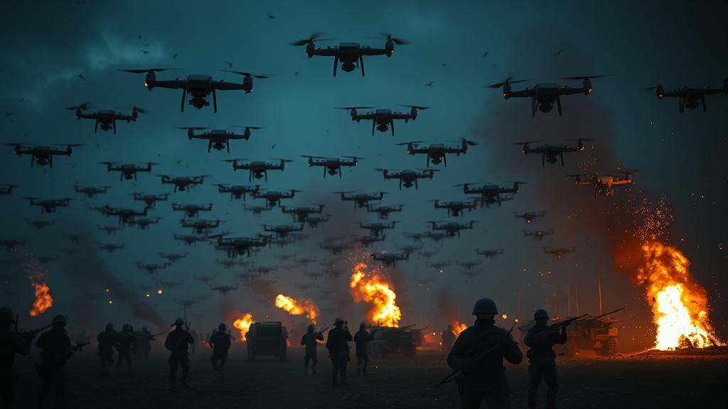 Массовый запуск БПЛА противником на нескольких направлениях. БПЛА, Военное дело, Фронт, ПВО, Массовая атака