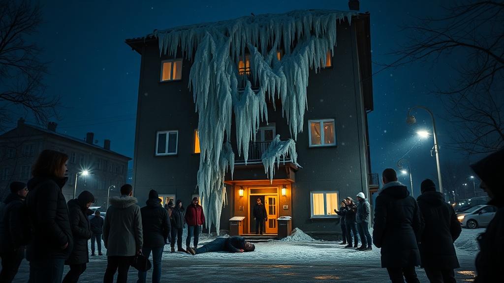 Мужчина получил травмы из-за падения льда с крыши в Солнечногорске. Солнечногорск, Происшествия, Лед, Травмы, Подмосковье