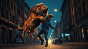 Нападение льва на молодого человека в Махачкале. Махачкала, лев, происшествия, Ислам, 112