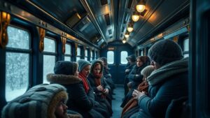 Павелецкие электрички: морозильники на рельсах ❄️ Электрички на Павелецком направлении превратились в настоящие морозильные камеры. Температура в вагонах опускается до -10°C, и пассажиры вынуждены ехать в куртках и шапках. 🥶 Почему так происходит? Похоже, что отопление в вагонах либо не работает, либо его просто не включают. Пассажиры жалуются на холод, а руководство РЖД молчит, как рыба об лед. 🐟 Что делать? Пока что единственный выход — одеваться теплее и надеяться, что ситуация изменится. Но, судя по всему, надежды мало. 🤷‍♂️ Если вы тоже столкнулись с этой проблемой, пишите в комментариях. Давайте вместе добиваться ответов от РЖД! 💪. Павелецкое направление, РЖД, Москва, транспорт, холод