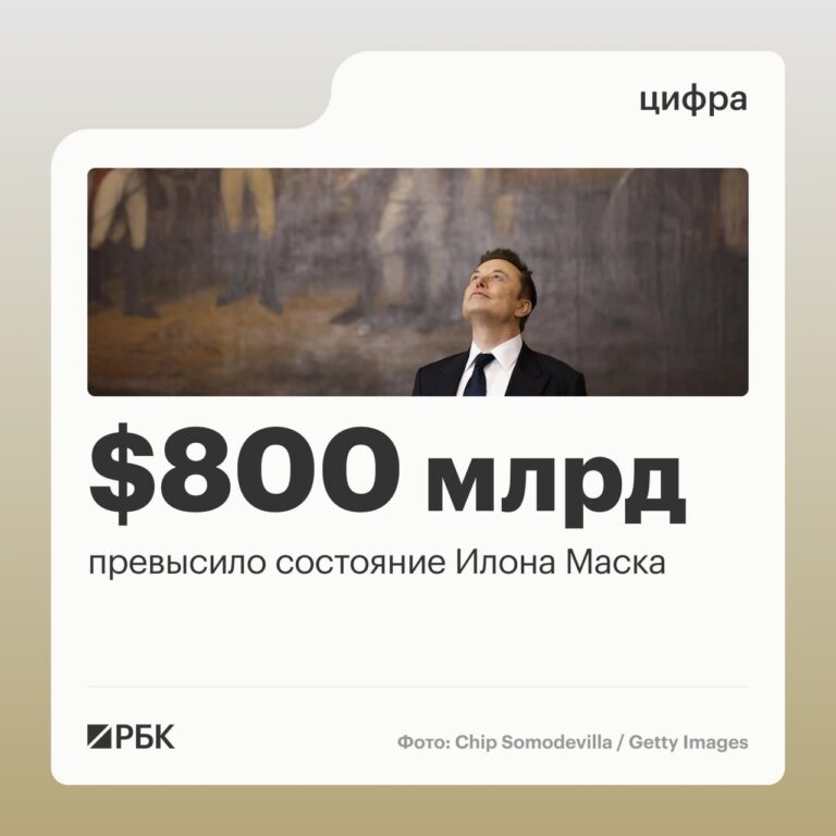 Состояние Илона Маска превысило $800 млрд, сообщает Forbes. Это произошло после того, как его ракетная корпорация SpaceX приобрела компанию xAI, также принадлежащую Маску. Таким образом, бизнесмен стал первым человеком в истории, чье состояние достигло такой отметки. Немногим более двух месяцев назад, 20 декабря, Маск преодолел планку в $700 млрд. Этот рост капитала подчеркивает значимость технологических инноваций и стратегических решений в формировании состояния Маска. Его компании продолжают играть ключевую роль в развитии космической отрасли и искусственного интеллекта. Эксперты отмечают, что подобные достижения редки и свидетельствуют о высокой эффективности управления активами. Маск остается одной из самых влиятельных фигур в мировом бизнесе.. Илон Маск, Forbes, SpaceX, xAI, Экономика