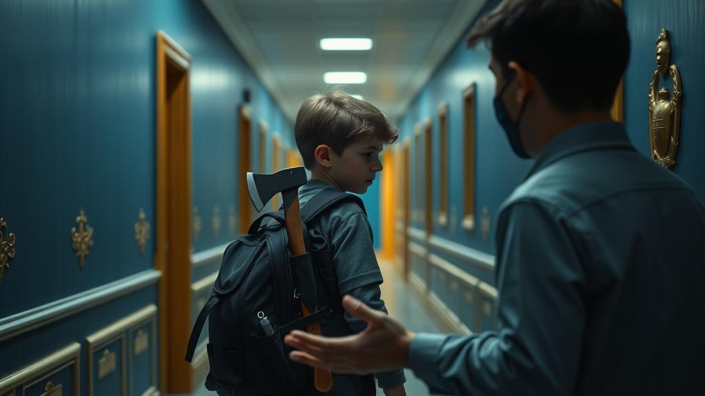 Подросток в ХМАО пришел в школу с топором и пневматическим пистолетом. ХМАО, школа, подросток, криминал, происшествия