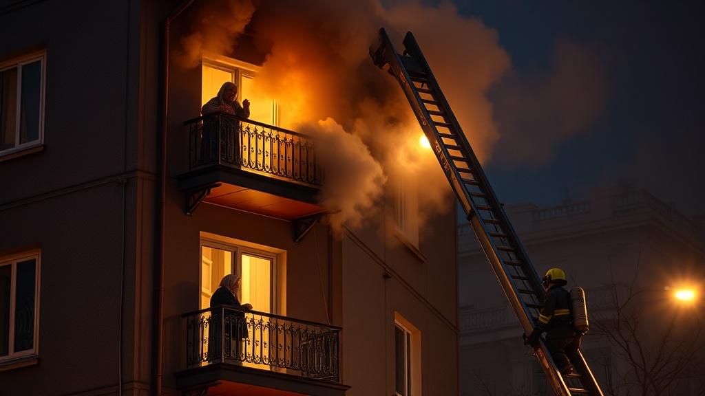Пожар в жилом доме на Пресненском валу: эвакуация жителей. Пожар, Пресненский вал, Эвакуация, Москва, ЧП