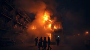 Пожар в здании редакции «Известия» в Москве. Пожар, Известия, Москва, Партийный переулок, ЧП