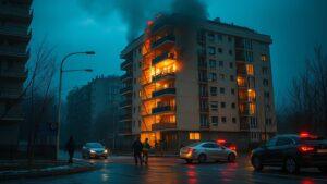 Пожар в ЖК «Москвичка»: спасатели не смогли оперативно добраться из-за заставленного машинами проезда. Пожар, ЖК Москвичка, Спасатели, Парковка, ЧП