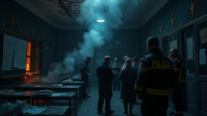 Красноярск, 12 октября 2023 года. В школе №153 Красноярска произошел инцидент, связанный с поджогом. По предварительным данным, 14-летняя восьмиклассница облила бензином и подожгла помещение класса, что привело к возгоранию. Согласно свидетельствам очевидцев, девушка также подожгла крышку унитаза в школьном туалете и жалюзи в классе. В результате пожара несколько учащихся получили ожоги различной степени тяжести. У двух мальчиков загорелась спина, а пять девочек были госпитализированы с ожогами 2 и 3 степени. На месте происшествия оперативно сработали сотрудники экстренных служб, которые предотвратили дальнейшее распространение огня. В настоящее время с подозреваемой проводится следственная работа. Полиция выясняет мотивы и обстоятельства произошедшего. Источник: Местные СМИ. Красноярск, школа №153, поджог, ожоги, полиция