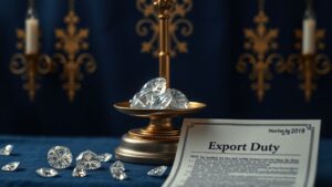 Минфин России представил механизм введения вывозной пошлины на необработанные алмазы. Согласно предложению, пошлина будет выборочной и затронет не весь экспорт, а только определенные весовые группы алмазов. Прямым плательщиком станет декларант, то есть компания-экспортер. Ключевые параметры, такие как размер ставки, границы весовых категорий и механизм распределения сырья, пока находятся на этапе обсуждения. Эксперты отмечают, что из-за высоких издержек в России рентабельной может быть огранка только крупных камней, доля которых в общей добыче невелика. Подробнее о том, как пошлина может повлиять на финансовые показатели ключевого добытчика — компании «Алроса», а также о предлагаемом механизме распределения сырья между огранщиками, можно узнать в материале РБК.. Минфин, Алмазы, Экспорт, Алроса, Налоги