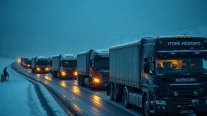 Снегопад парализовал границу России и Грузии 🚛❄️. Россия, Грузия, снегопад, граница, логистика