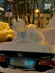 Снежный зоопарк в Коньково: искусство из сугробов 🐾. Коньково, снежные скульптуры, искусство, Москва, зима