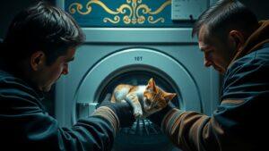 Спасатели освободили кота, застрявшего в стиральной машине в Москве. Москва, спасатели, кот, стиральная машина, происшествия