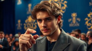 Джейкоб Элорди решил не тратить время на ручки и бумагу. На премьере фильма «Грозовой перевал» он оставил автограф... пальцем. Да, вы не ослышались. 🖐️ Актер, известный своими ролями в «Эйфории» и «Солнце тоже звезда», подошел к фанатам и просто провел пальцем по их фотографиям. Никаких чернил, только легкий нажим и фирменный стиль. Этот жест вызвал бурю эмоций в соцсетях. Одни восхищаются его креативностью, другие недоумевают: «Что дальше? Автографы локтем?» 🤔 Премьера «Грозового перевала» прошла с размахом, но именно этот момент стал главным трендом вечера. Элорди продолжает удивлять, и, кажется, это только начало.. Джейкоб Элорди, Грозовой перевал, премьера, автограф, кино