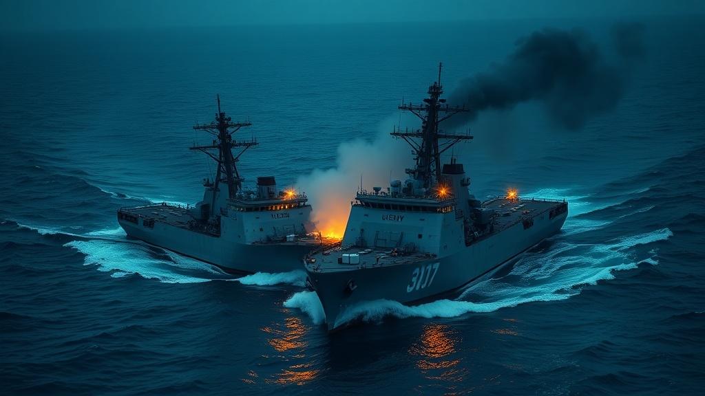 Столкновение американских кораблей у берегов Южной Америки. США, ВМС, Южная Америка, Truxtun, Supply