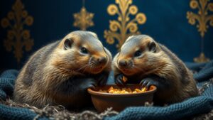 Сурки Тульского экзотариума Наташа и Серёжа решили, что весна будет ранней. 🐾 По традиции, активное поведение зверьков в День сурка указывает на скорое потепление. Наташа сразу бросилась к миске с лакомствами, а Серёжа сначала спрятался, но потом всё же присоединился к трапезе. Что это значит для нас? Если верить суркам, скоро можно будет забыть о тулупах и присмотреть себе лёгкое пальто. 🌸 Однако, учитывая текущие морозы в -25°C, верится в это с трудом. Традиция предсказания погоды сурками берёт своё начало в США, но в России она тоже прижилась. В этом году Наташа и Серёжа стали главными метеорологами страны. Будем надеяться, что они не ошиблись. А вы верите в предсказания сурков? 🤔. Сурки, Тульский экзотариум, День сурка, Ранняя весна, Погода