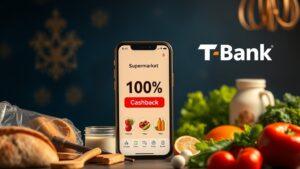 Т-Банк запустил акцию с 100% кэшбеком на заказы продуктов. Т-Банк, кэшбек, продукты, Супермаркеты, акции