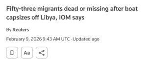 Трагедия у берегов Ливии: 53 мигранта погибли или пропали без вести. Ливия, мигранты, Средиземное море, трагедия, IOM