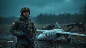 Российские военные уничтожили разведывательный БПЛА ВСУ Shark и создали полевой музей трофеев. СВО, БПЛА Shark, трофейное вооружение, ЛНР, ДНР