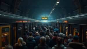 МЦД превратился в ад. 🚆 Пассажиры сообщают о толпах на станциях «Курская» и «Тушинская» (МЦД-2), а также о гигантских очередях на МЦД-3. Электрички следуют с задержками, а в некоторых вагонах вообще нет света. Люди стоят в очередях, как в советские времена, а транспортная система Москвы демонстрирует свою «эффективность». 💡 Вопрос: куда смотрят ответственные лица? Итог: МЦД — это не транспорт, а квест на выживание. Если вы сегодня планировали поездку, готовьтесь к хаосу. 🕶️. МЦД, Курская, Тушинская, транспорт Москвы, задержки